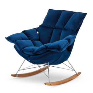 Fotel wypoczynkowy Bianco granatowy – stylowy fotel do czytania i odpoczynku