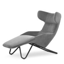 Fotel leżanka Atero velvet jasnoszary – nowoczesny i wygodny do salonu