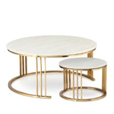 Zestaw stolików kawowych Goldwell marmur