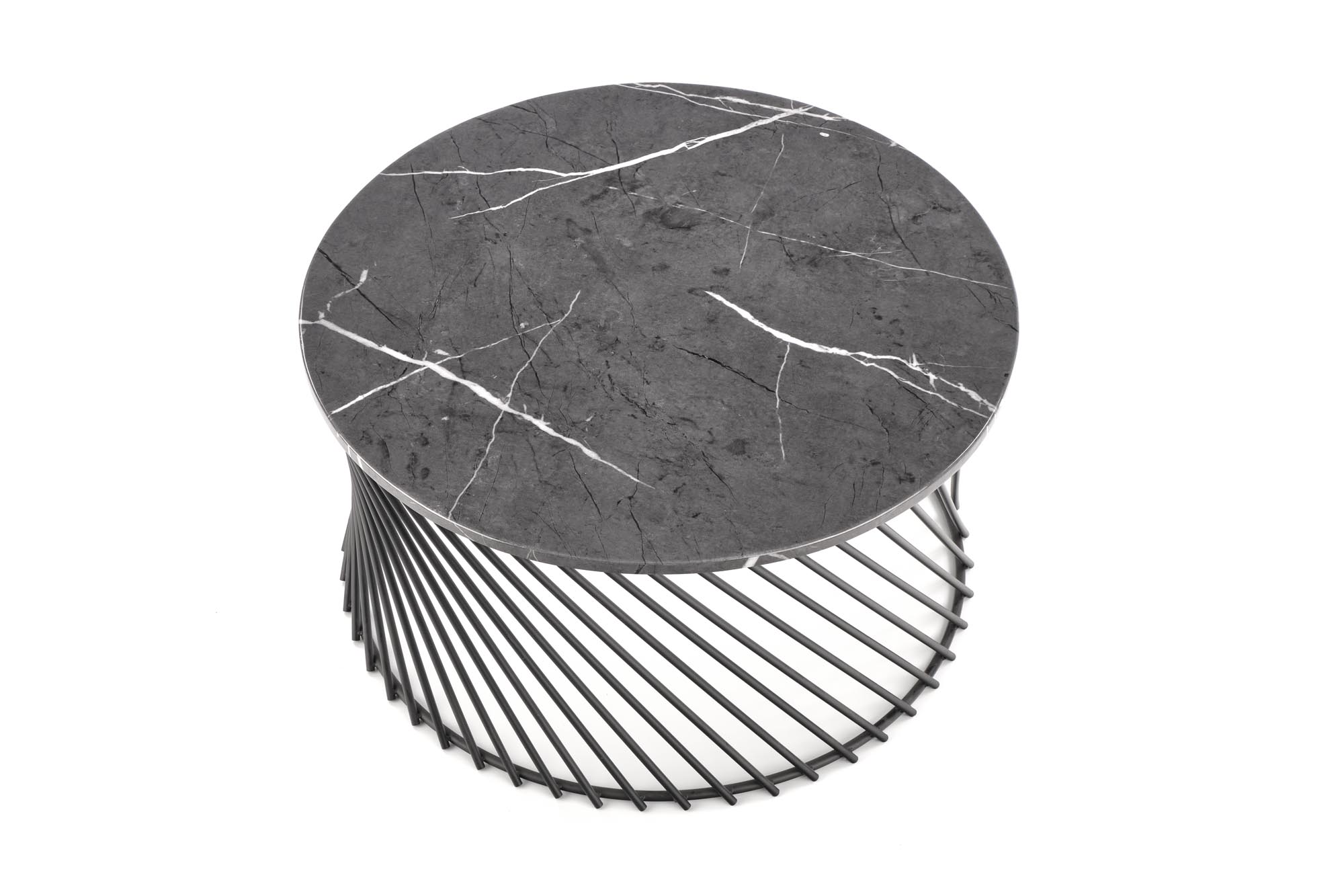 MINERWA ława blat - popielaty marmur, stelaż - czarny - obrazek 7