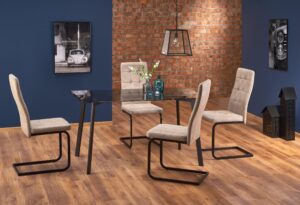 TRAX stół blat - dymiony, nogi - czarne