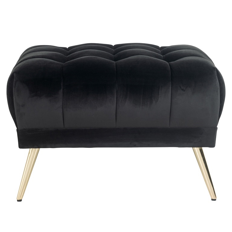 RICHMOND pufa HUXLEY ANTRACIET - welur, szczotkowane złoto - obrazek 3