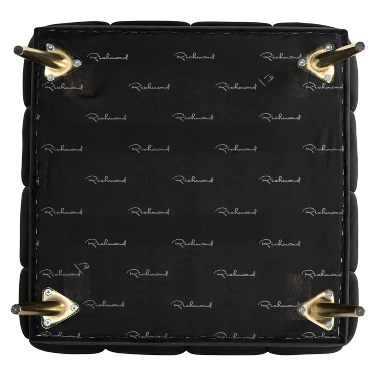 RICHMOND pufa HUXLEY ANTRACIET - welur, szczotkowane złoto - obrazek 4