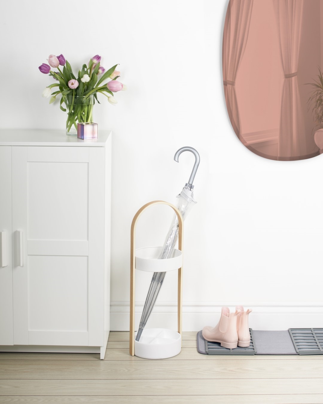 UMBRA stojak na parasolki BELLWOOD biało naturalny - obrazek 6