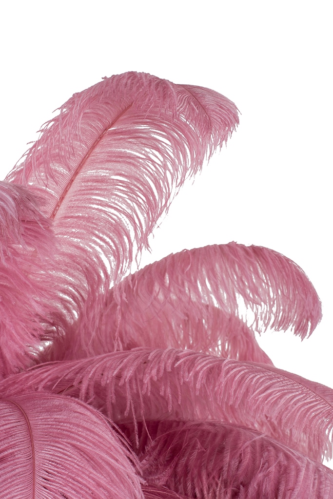 Lampa wisząca TIFFANY 135 różowa mosiądz / naturalne pióra - obrazek 7