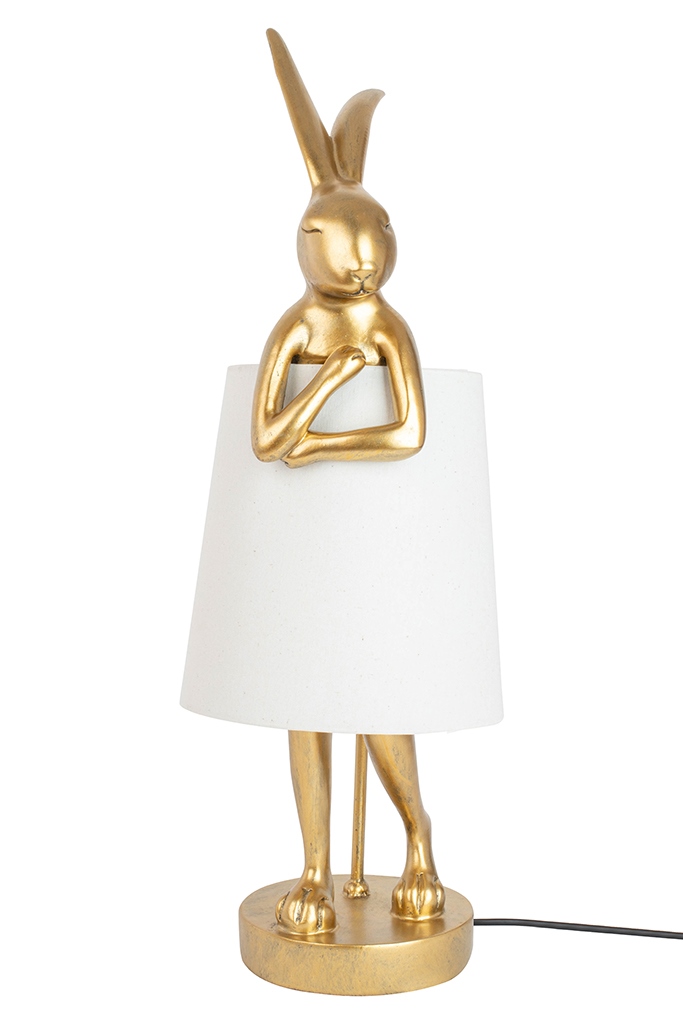 KARE lampa stołowa RABBIT 88 cm biała / złota - obrazek 4