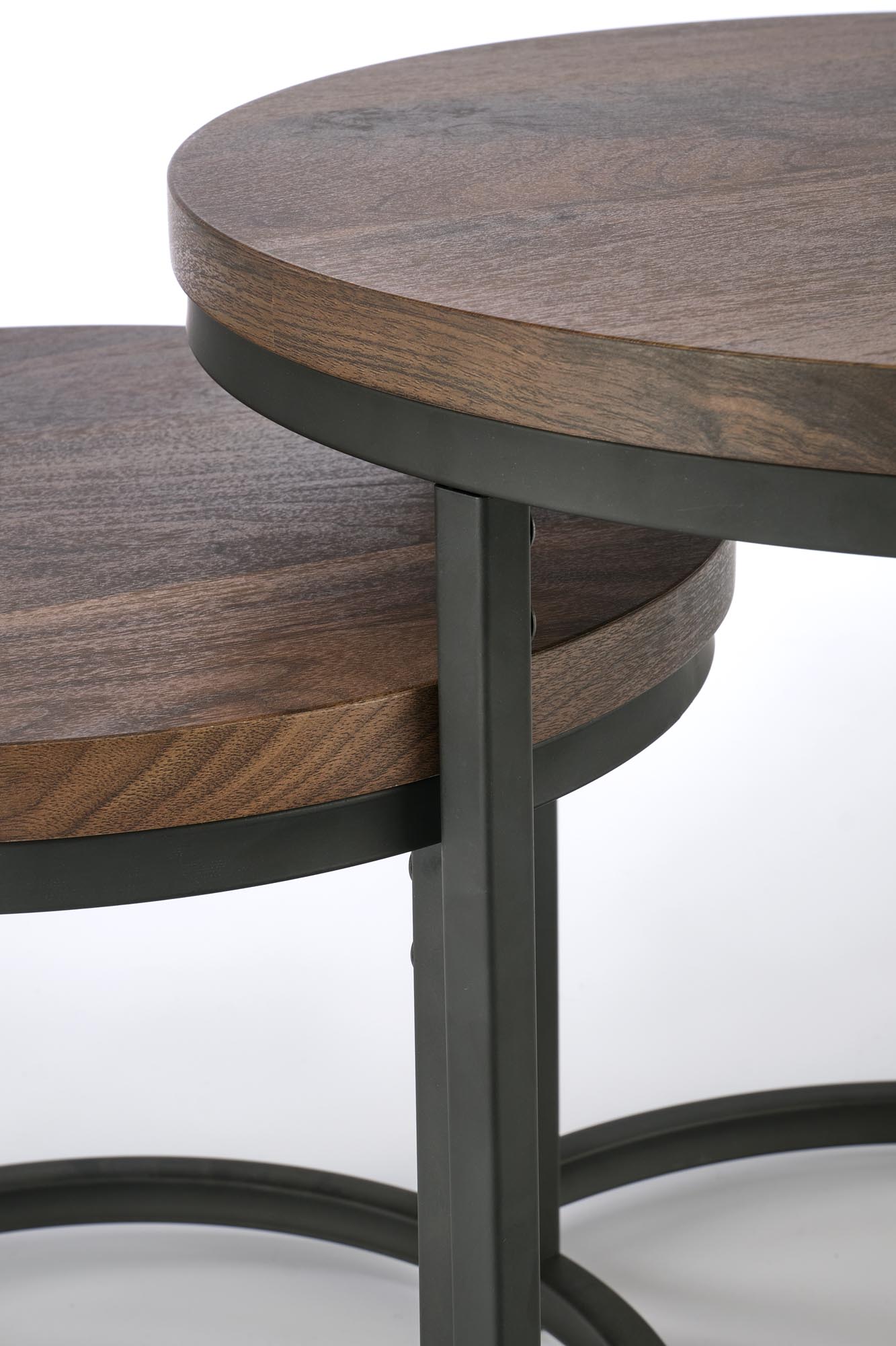 OREO zestaw dwóch ław orzechowy / czarny - obrazek 5