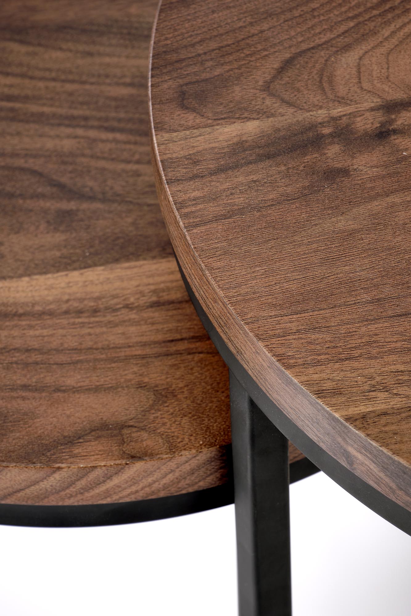 OREO zestaw dwóch ław orzechowy / czarny - obrazek 7