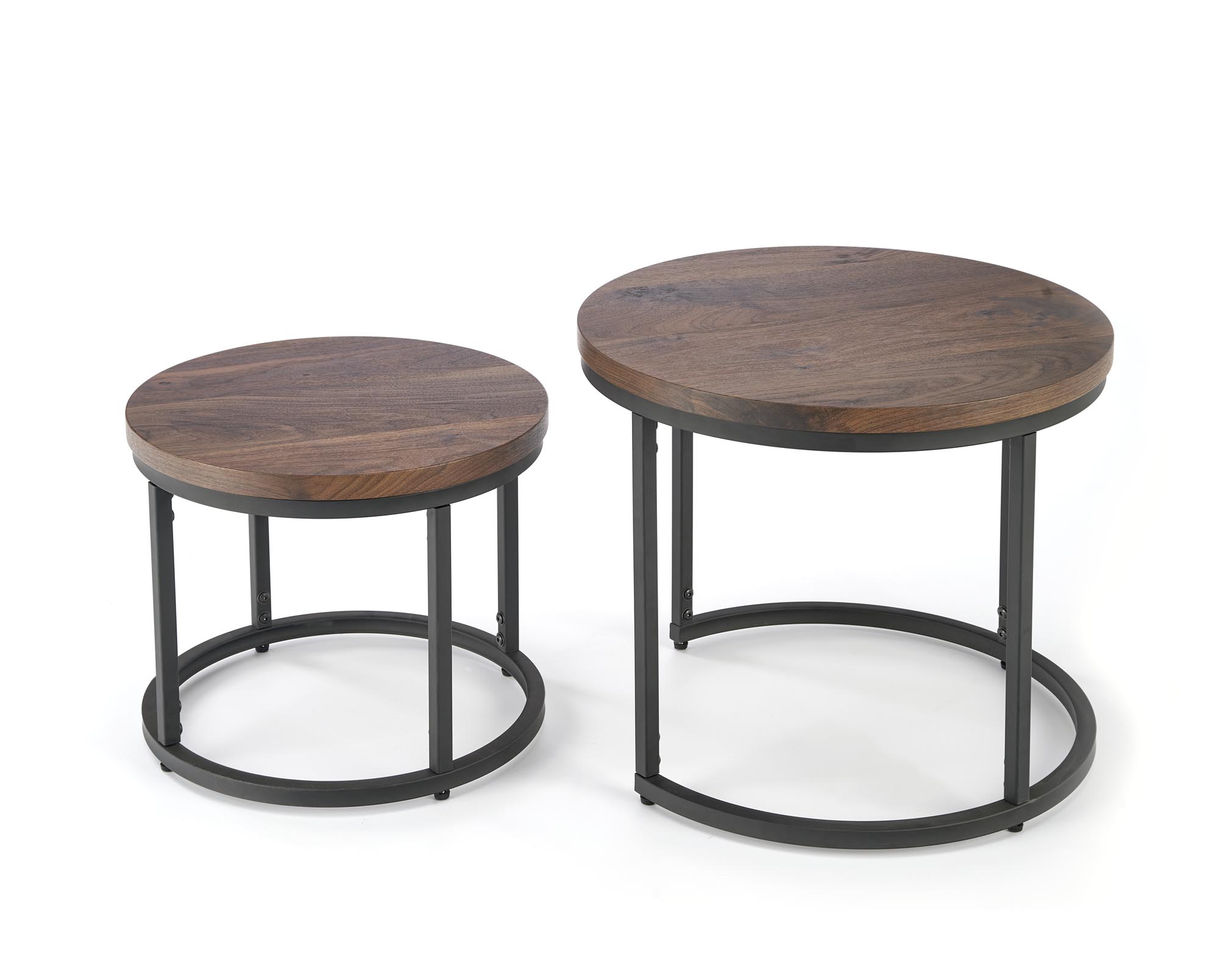 OREO zestaw dwóch ław orzechowy / czarny - obrazek 9