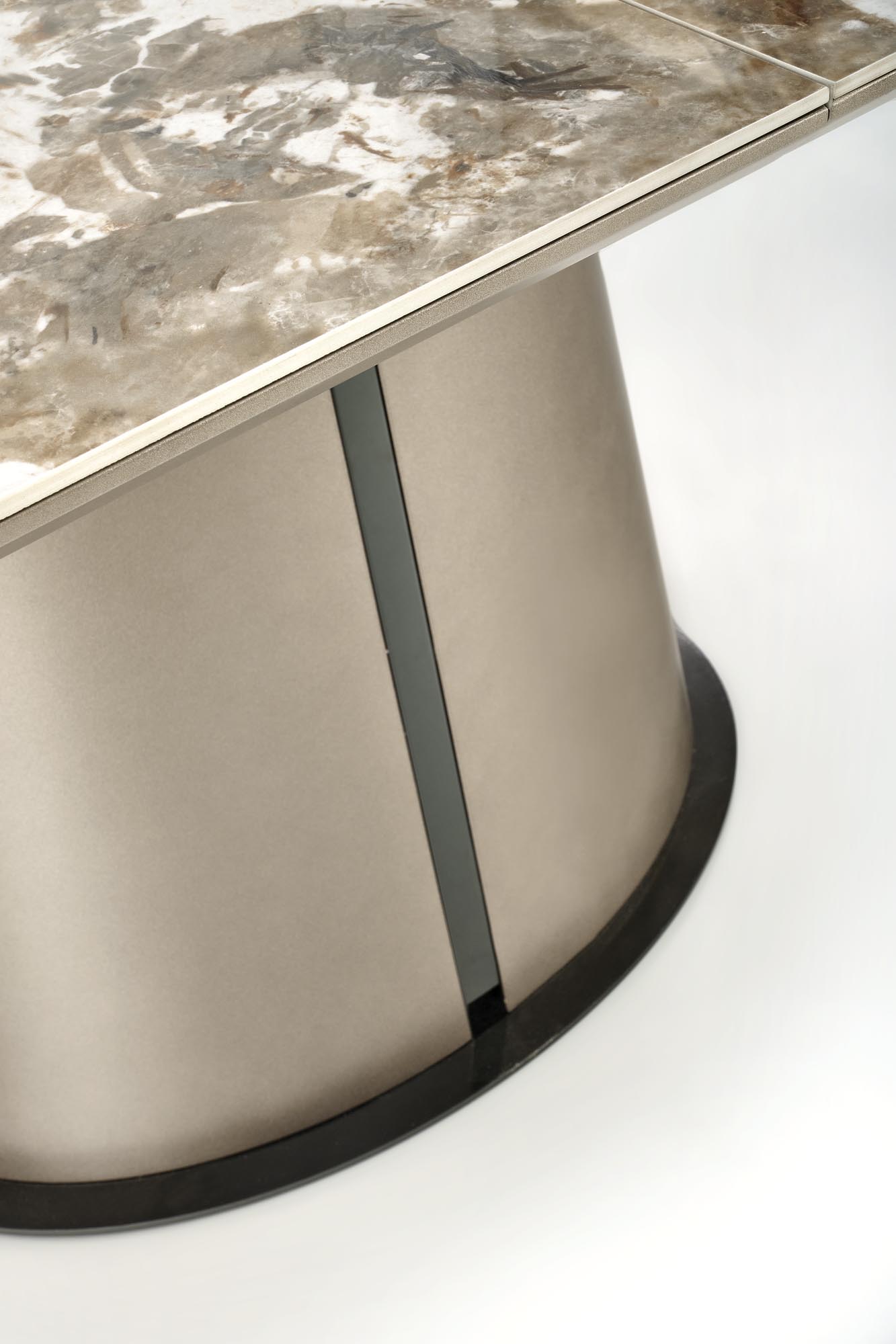 ROBINSON stół rozkładany, beżowy marmur / cappuccino / czarny - obrazek 12