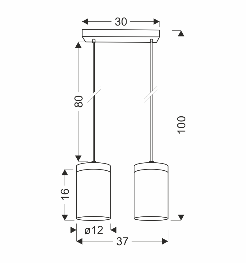 WELS LAMPA WISZĄCA CZARNY+DREWNIANY 2X40 E27 KLOSZ DYMIONY - obrazek 3