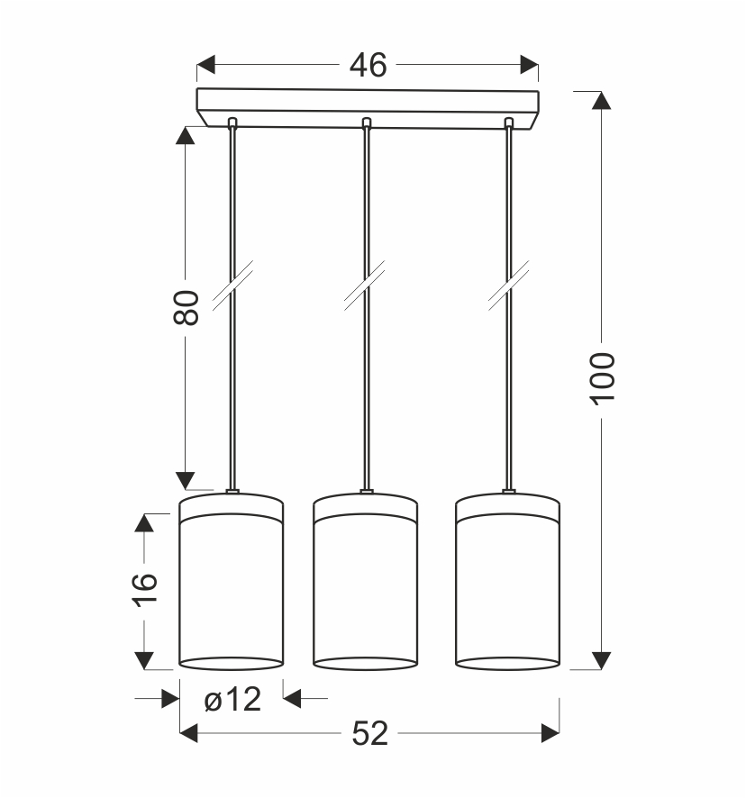 WELS LAMPA WISZĄCA CZARNY+DREWNIANY 3X40 E27 KLOSZ DYMIONY - obrazek 3