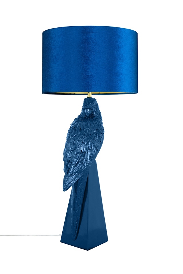 KARE lampa stołowa PARROT 84 cm niebieska - obrazek 3
