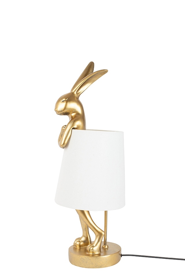 KARE lampa stołowa RABBIT 50 cm złota / biała - obrazek 3