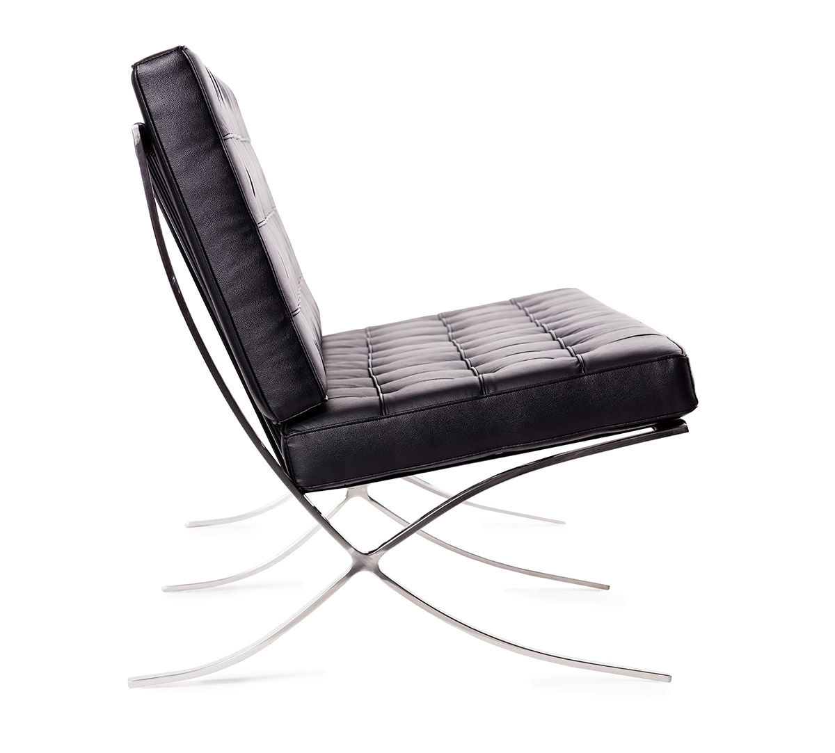 Sofa dwuosobowa BARCELON czarna - włoska skóra naturalna, stal - obrazek 7