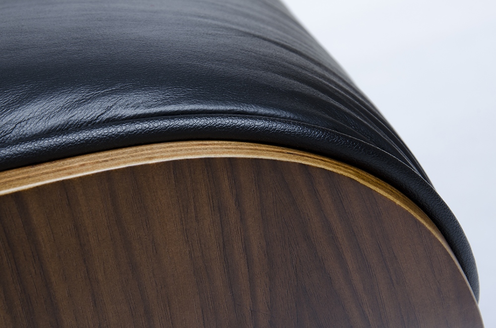 Fotel LOUNGE czarny / orzech z podnóżkiem - obrazek 12