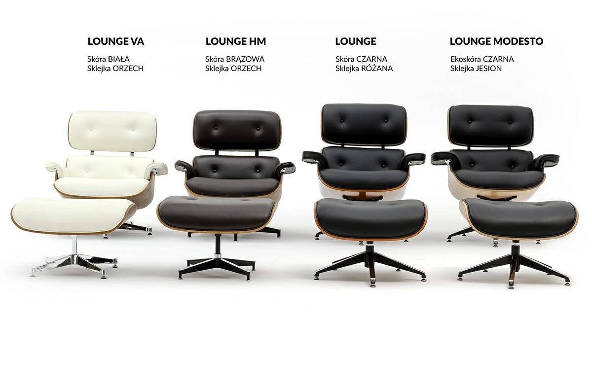 Fotel LOUNGE czarny / orzech z podnóżkiem - obrazek 15