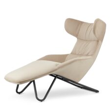 Leżanka Wypoczynkowa Atero Beżowy velvet – nowoczesny i komfortowy fotel do salonu i ogrodu