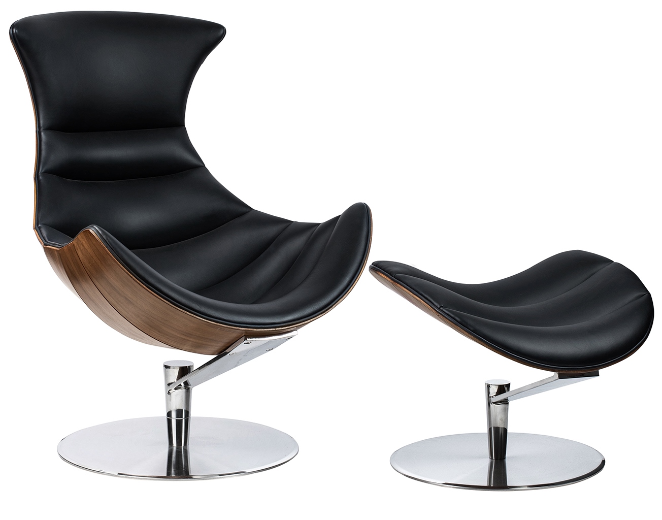 Fotel HOMMER z podnóżkiem czarny - obrazek 3