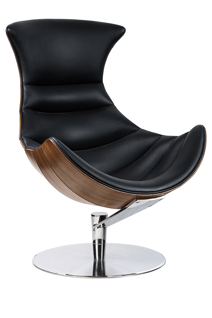 Fotel HOMMER z podnóżkiem czarny - obrazek 5