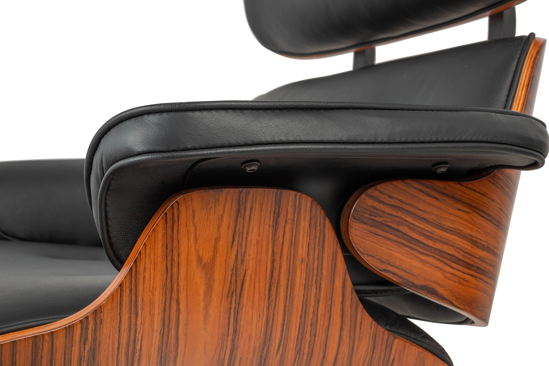 Fotel LOUNGE HM czarny / róża z podnóżkiem - obrazek 3