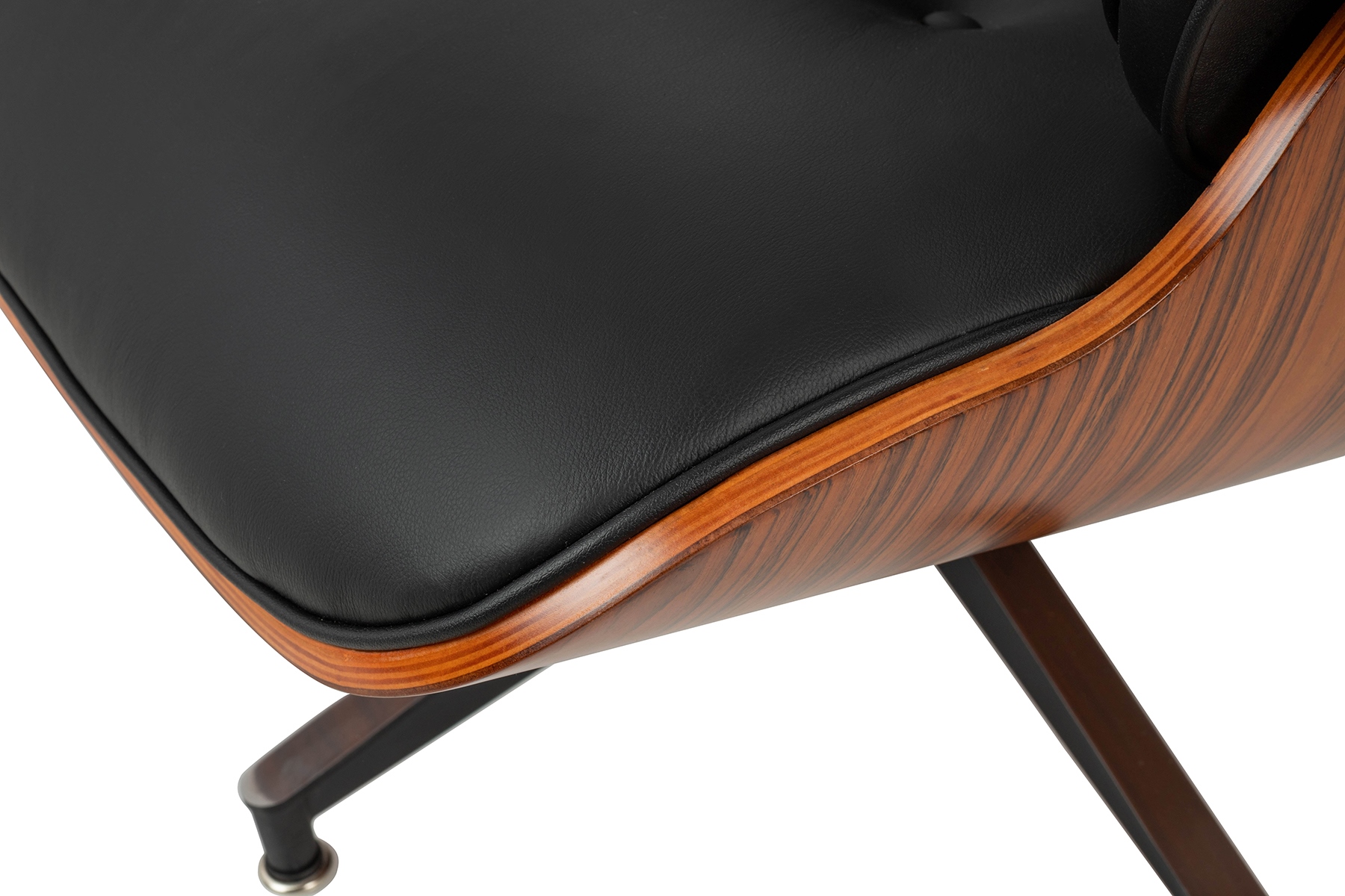 Fotel LOUNGE HM czarny / róża z podnóżkiem - obrazek 4