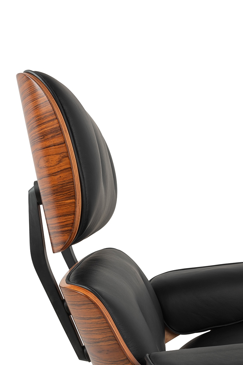 Fotel LOUNGE HM czarny / róża z podnóżkiem - obrazek 5