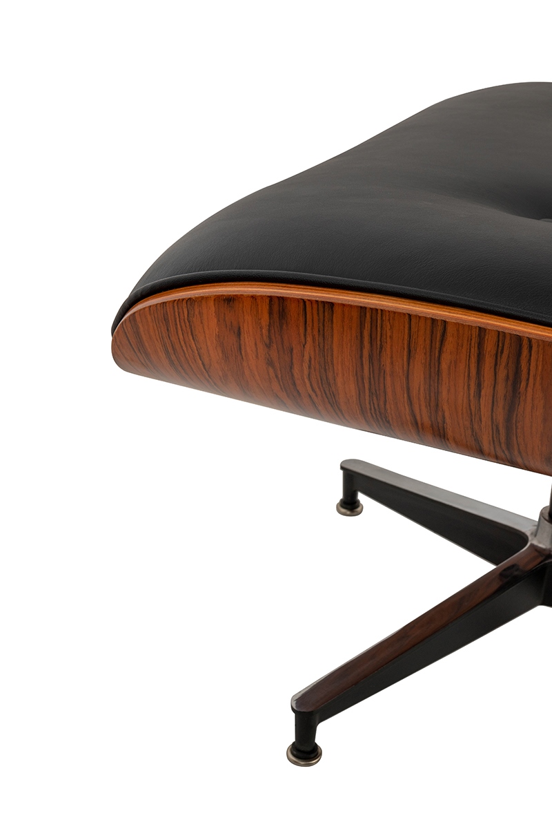 Fotel LOUNGE HM czarny / róża z podnóżkiem - obrazek 7