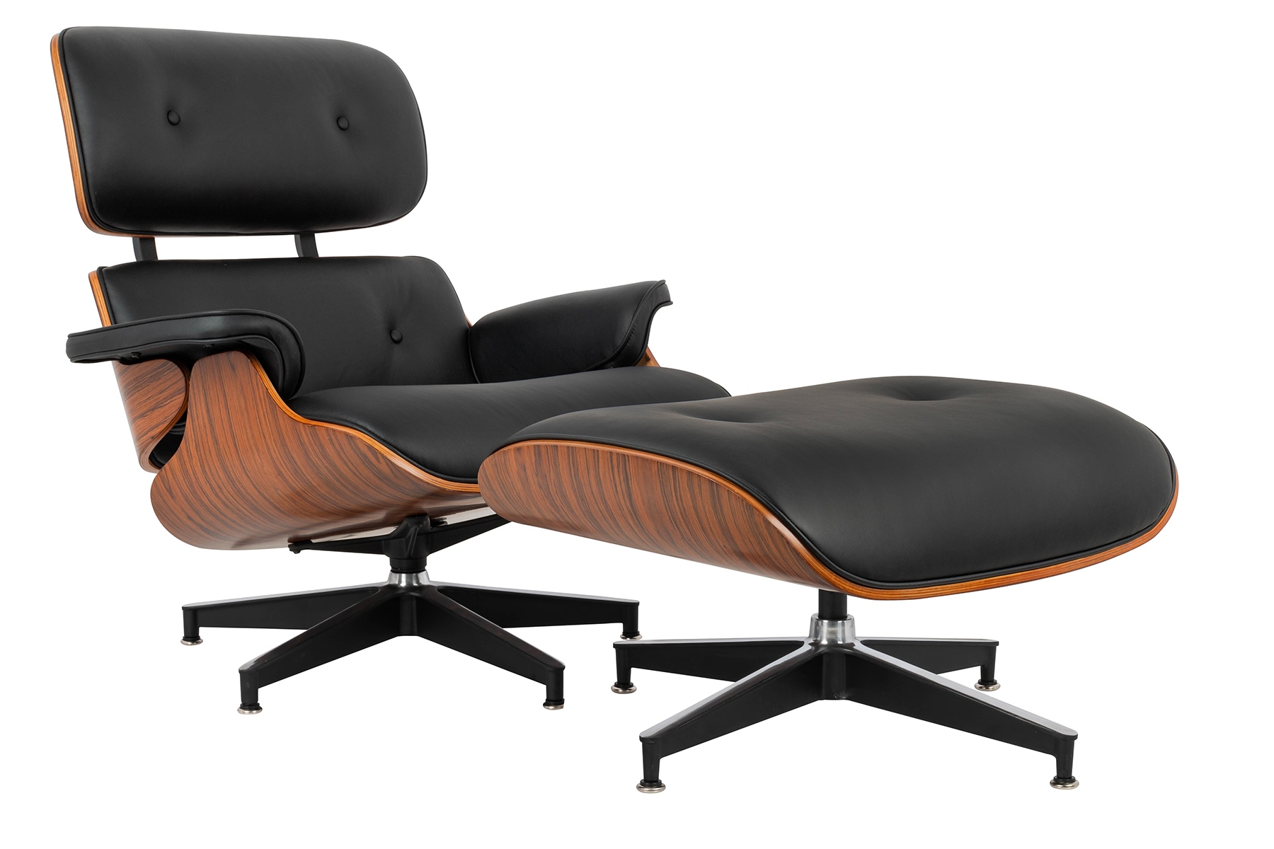 Fotel LOUNGE HM czarny / róża z podnóżkiem - obrazek 10