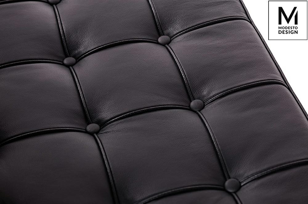 MODESTO podnóżek BARCELON czarny - ekoskóra, stal polerowana - obrazek 3