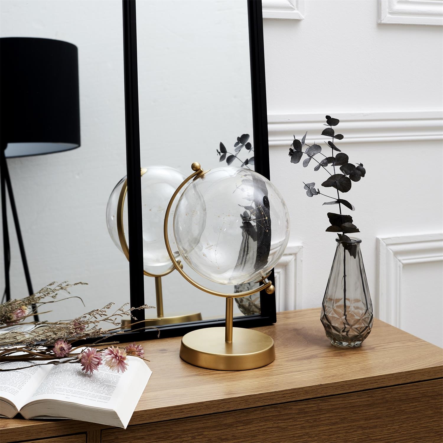 Dekoracja szklany globus Constellations złoty - obrazek 6