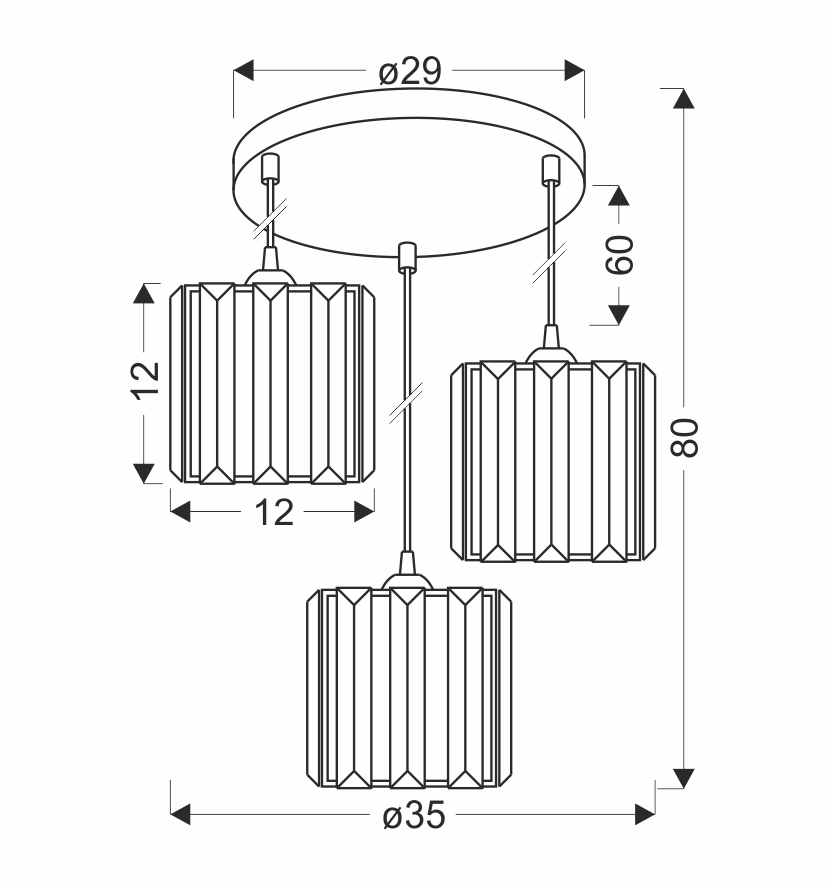 GLASSIA LAMPA WISZĄCA TALERZ CZARNY 3X40 E27 KLOSZ CZARNY+KRYSZTAŁY BEZBARWNE - obrazek 4