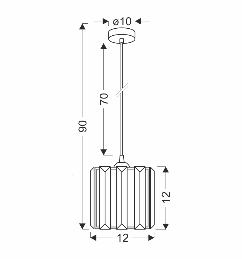 GLASSIA LAMPA WISZĄCA CZARNY 1X40 E27 KLOSZ CZARNY+KRYSZTAŁY BEZBARWNE - obrazek 4