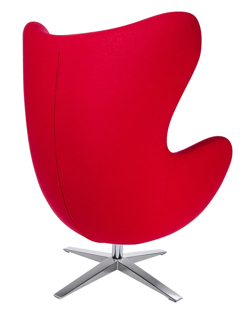 Fotel EGG SZEROKI czerwony.1 - wełna, podstawa stal - obrazek 4