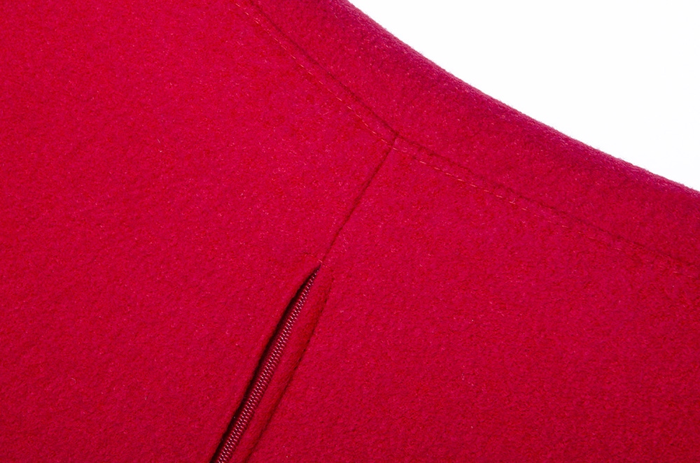 Fotel EGG SZEROKI czerwony.1 - wełna, podstawa stal - obrazek 5