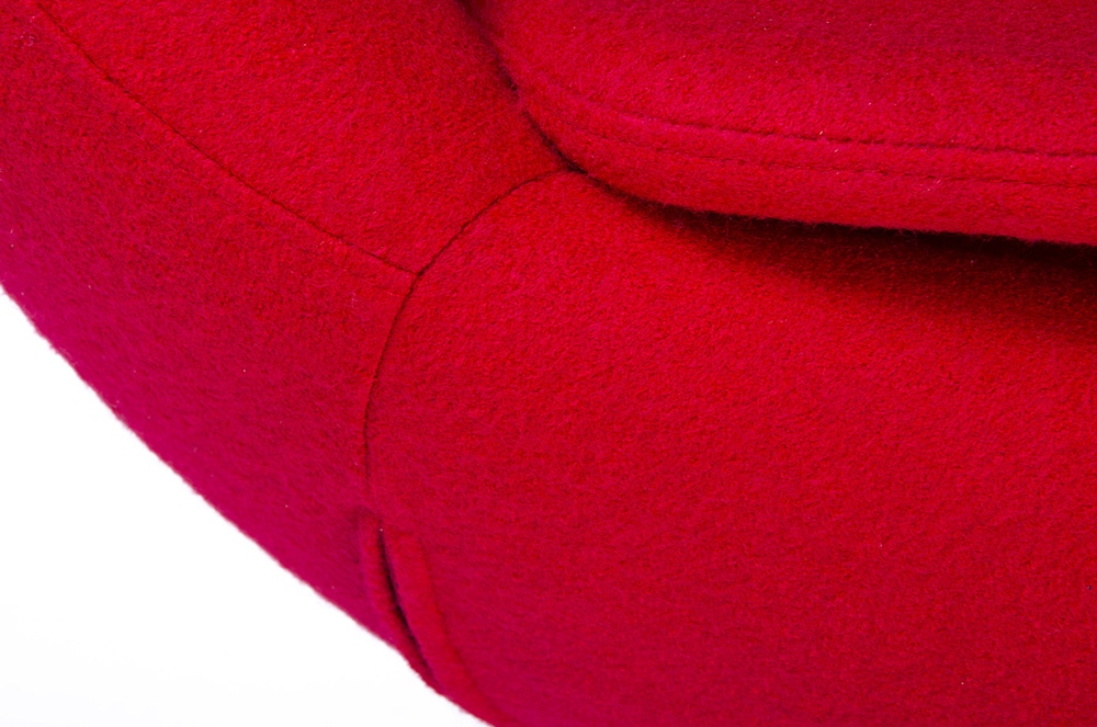 Fotel EGG SZEROKI czerwony.1 - wełna, podstawa stal - obrazek 6