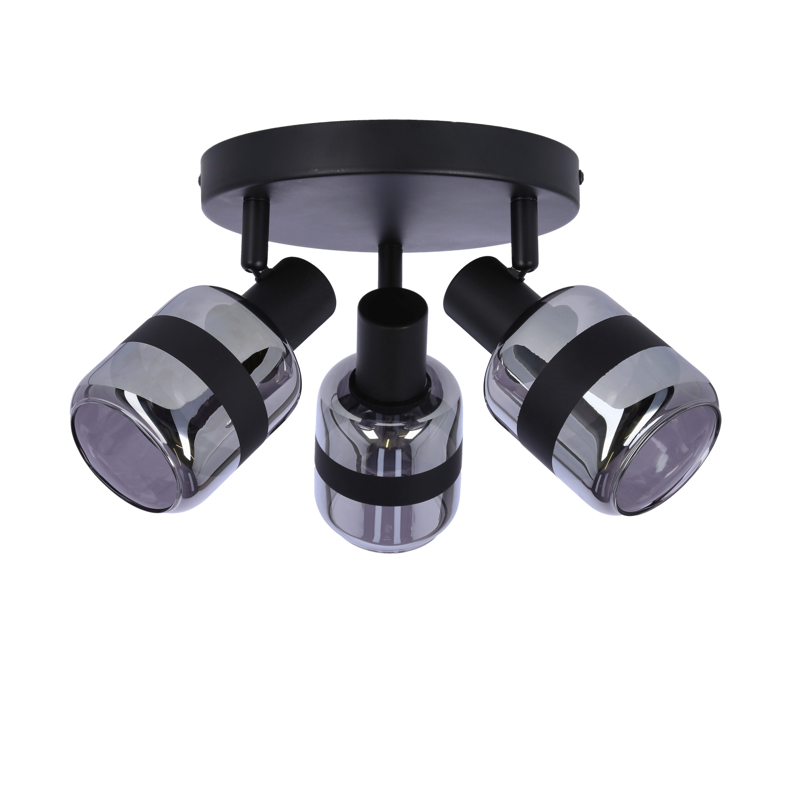YUKI LAMPA PLAFON CZARNY MATOWY 3X15W E14 KLOSZ DYMIONY - obrazek 3