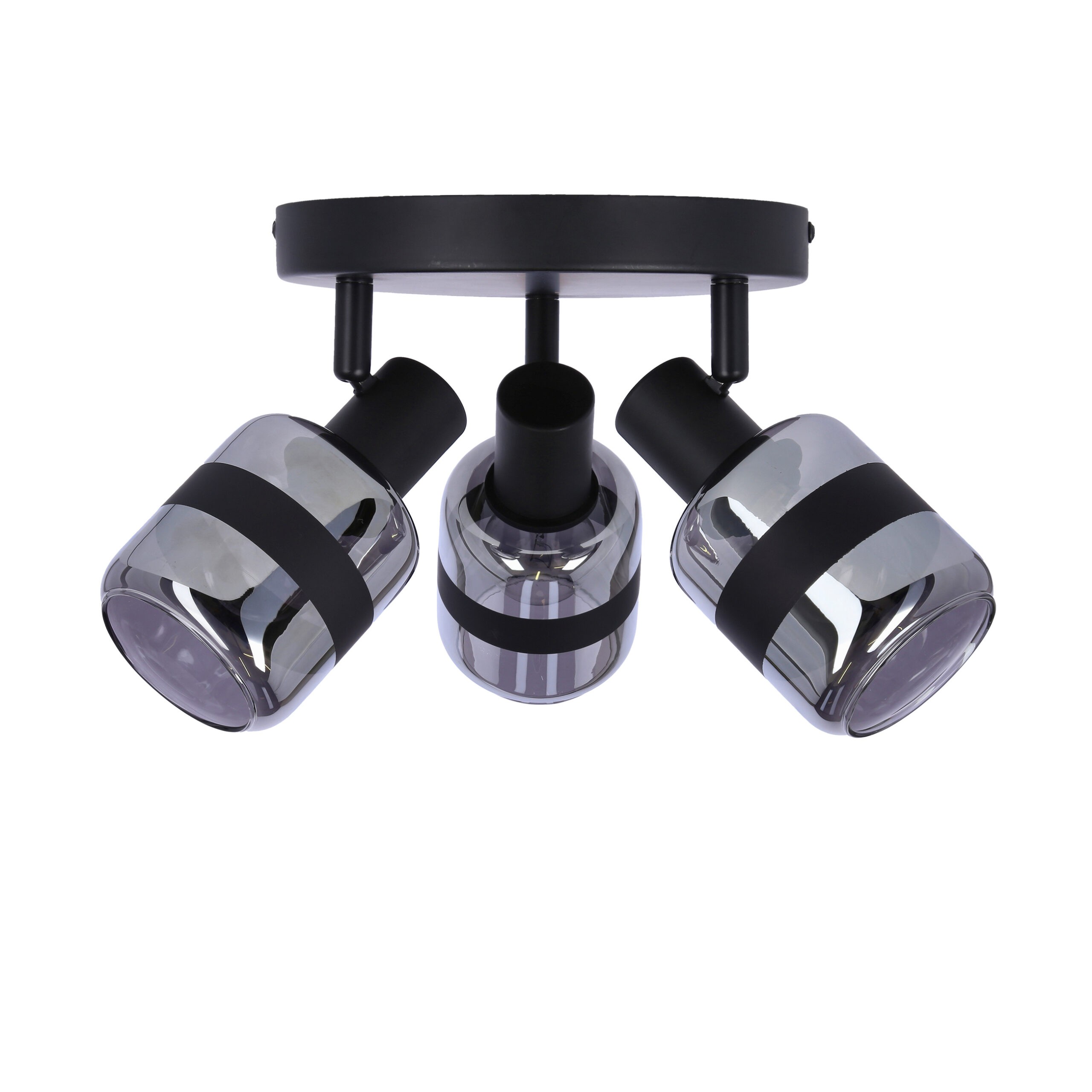 YUKI LAMPA PLAFON CZARNY MATOWY 3X15W E14 KLOSZ DYMIONY - obrazek 4