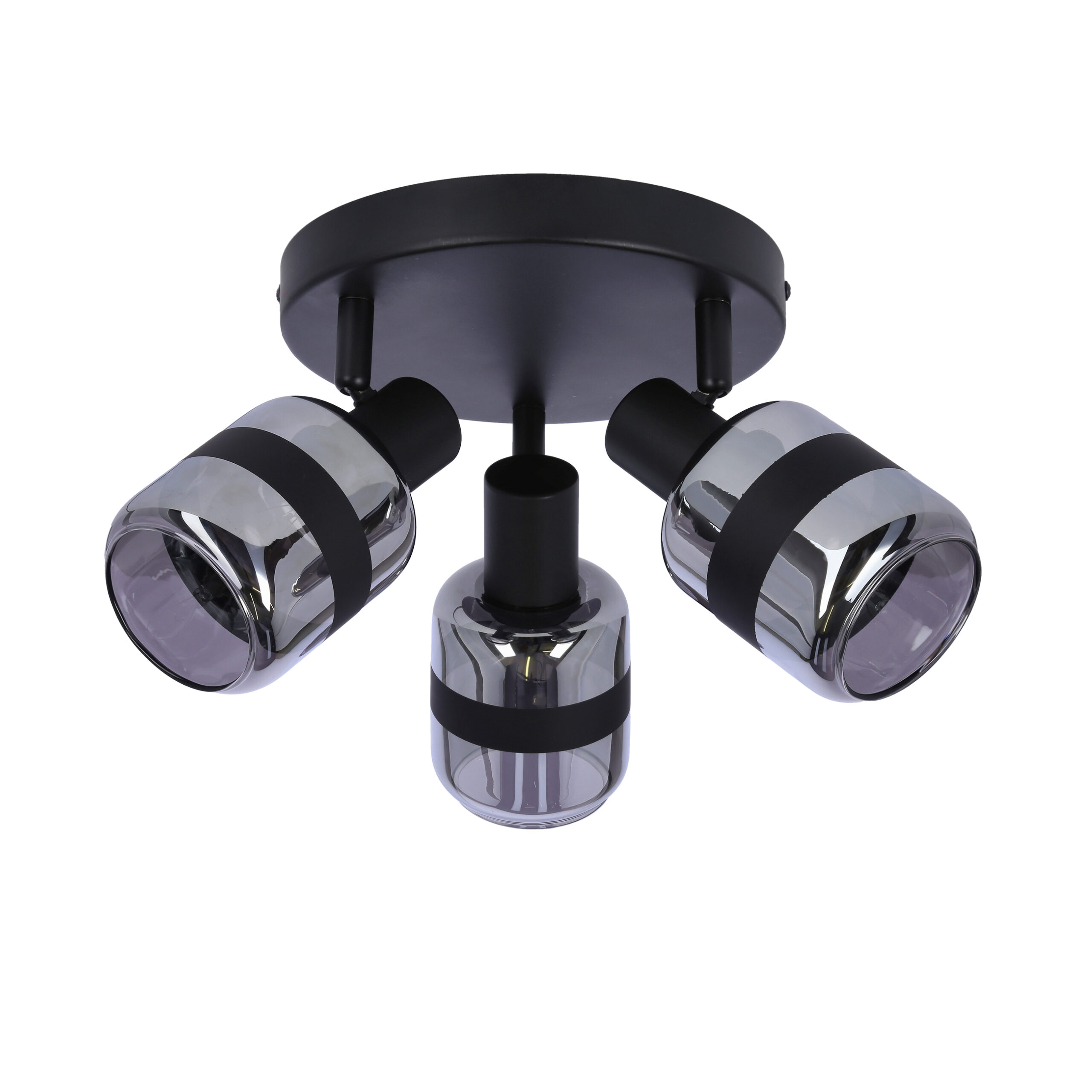 YUKI LAMPA PLAFON CZARNY MATOWY 3X15W E14 KLOSZ DYMIONY - obrazek 5