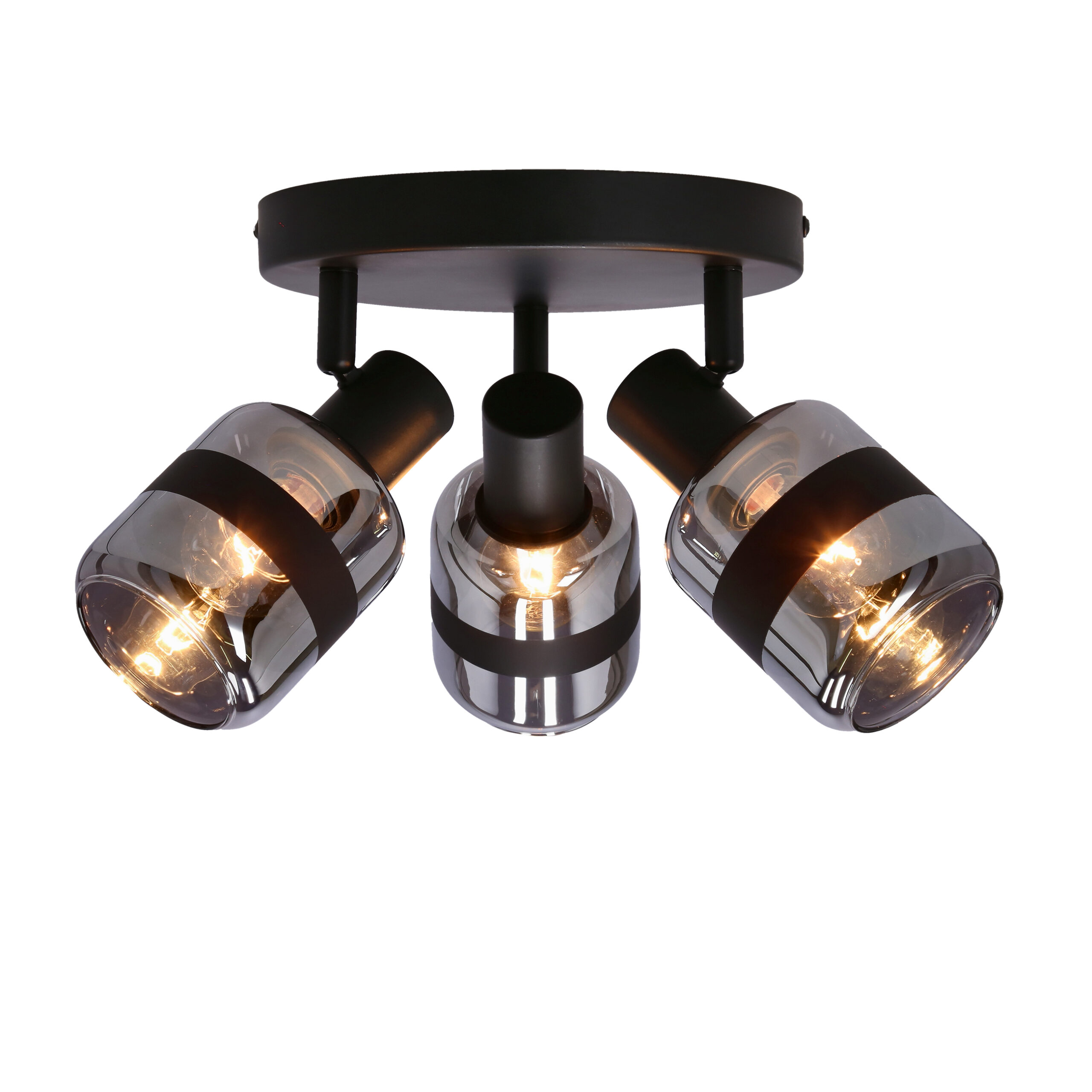 YUKI LAMPA PLAFON CZARNY MATOWY 3X15W E14 KLOSZ DYMIONY - obrazek 6