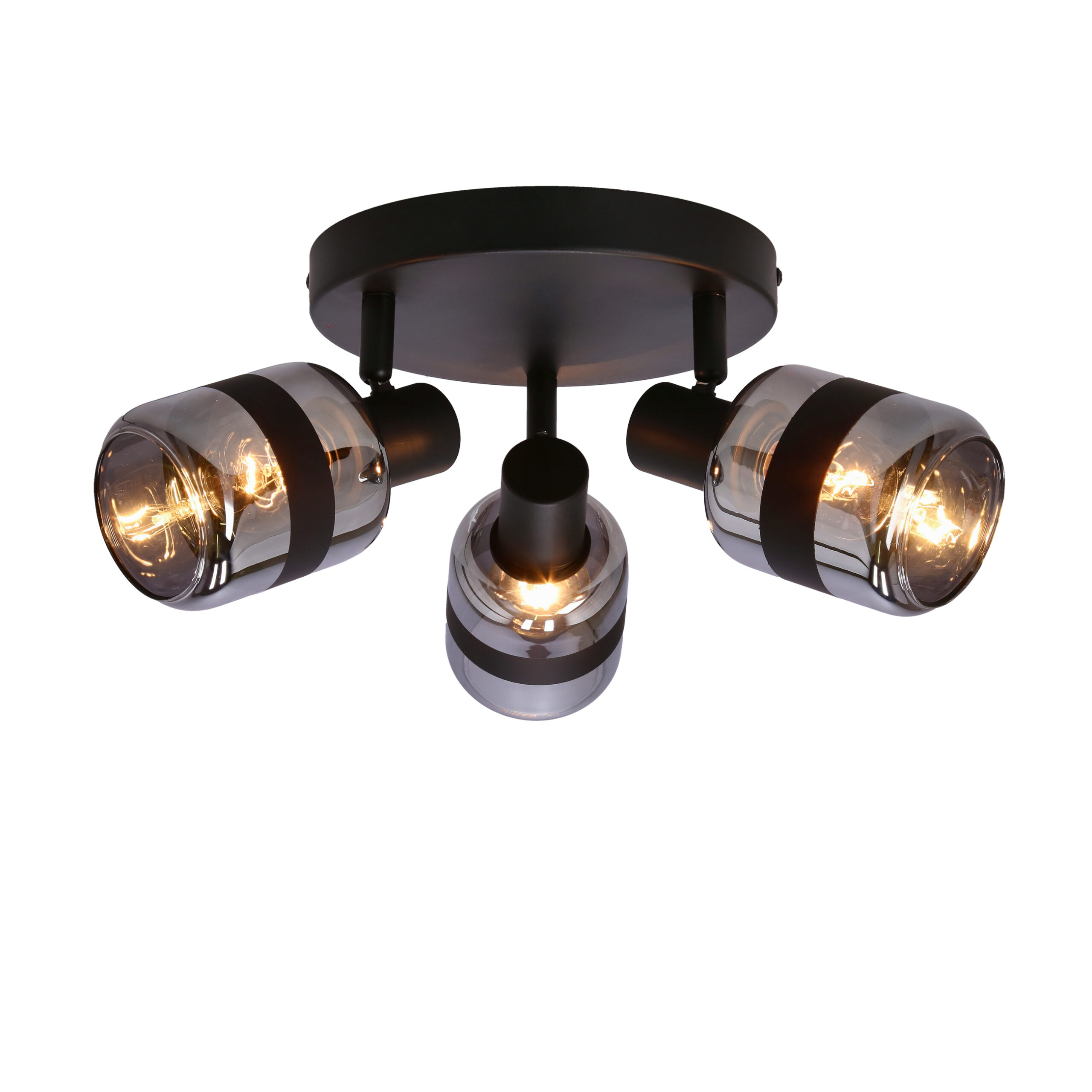 YUKI LAMPA PLAFON CZARNY MATOWY 3X15W E14 KLOSZ DYMIONY - obrazek 7