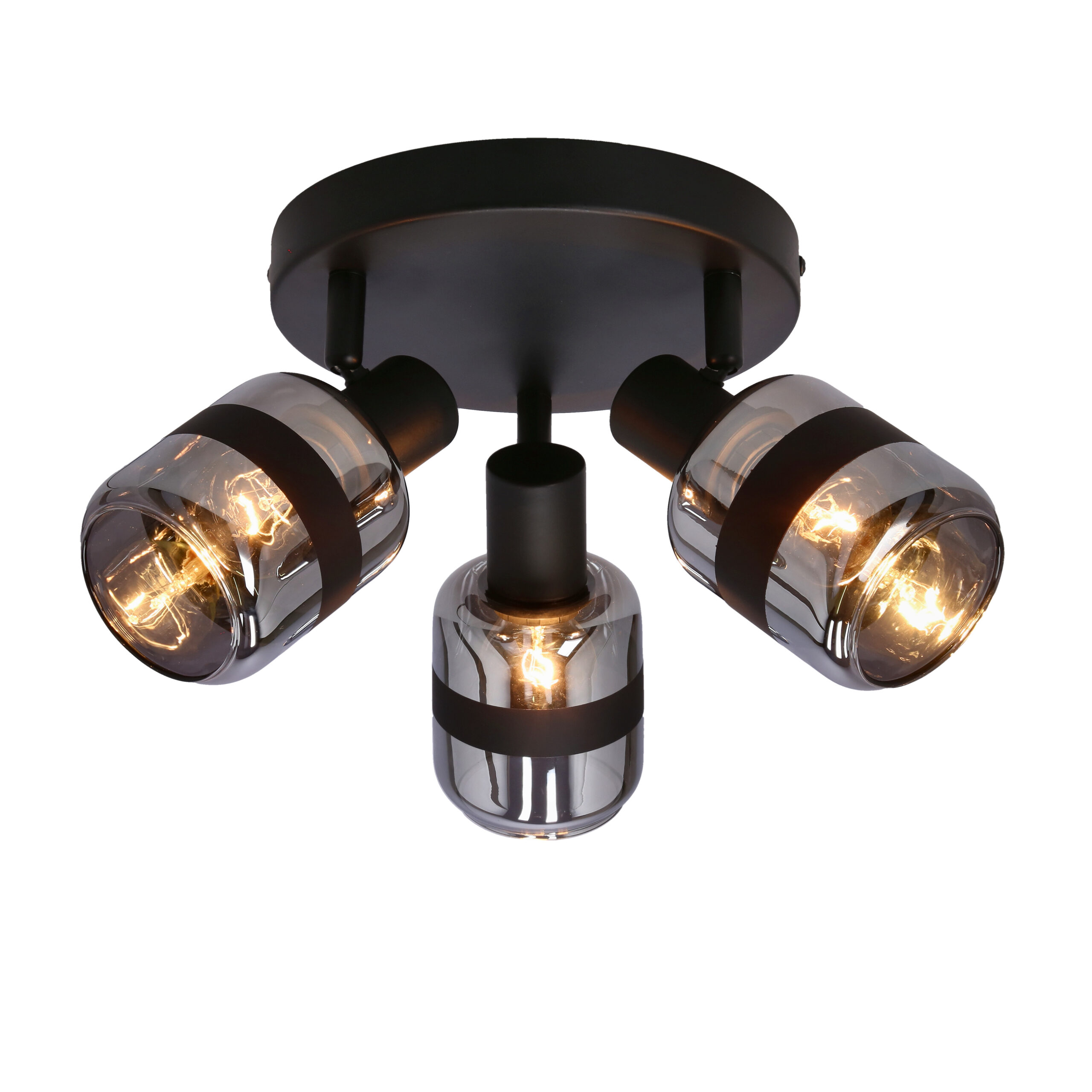 YUKI LAMPA PLAFON CZARNY MATOWY 3X15W E14 KLOSZ DYMIONY - obrazek 8