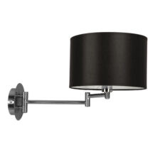 ALEXIA LAMPA KINKIET CHROMOWY 1X40W E14 ABAŻUR CZARNY