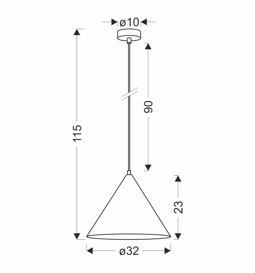 DUNCA LAMPA WISZĄCA 32 CZARNY 1X40 E27 KLOSZ CIEMNY ORZECHOWY - obrazek 4