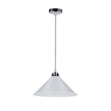 AVOLA LAMPA WISZĄCA CHROMOWY 26 1X60W E27 KLOSZ BIAŁY