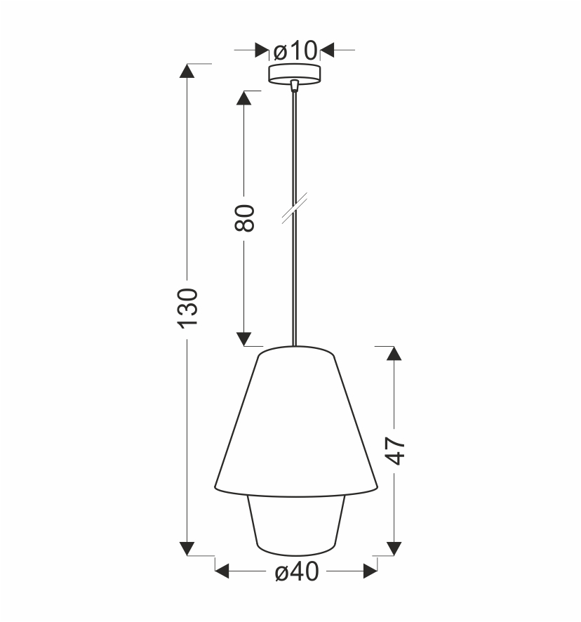 Africa lampa wisząca 40 czarny 1x40W E27 abażur beżowy+biały - obrazek 3