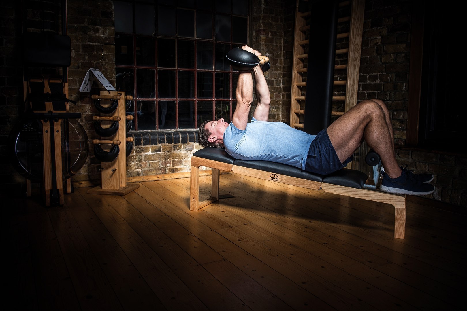 Ławka do ćwiczeń NOHRD TriaTrainer Shadow Buk Skóra - obrazek 6