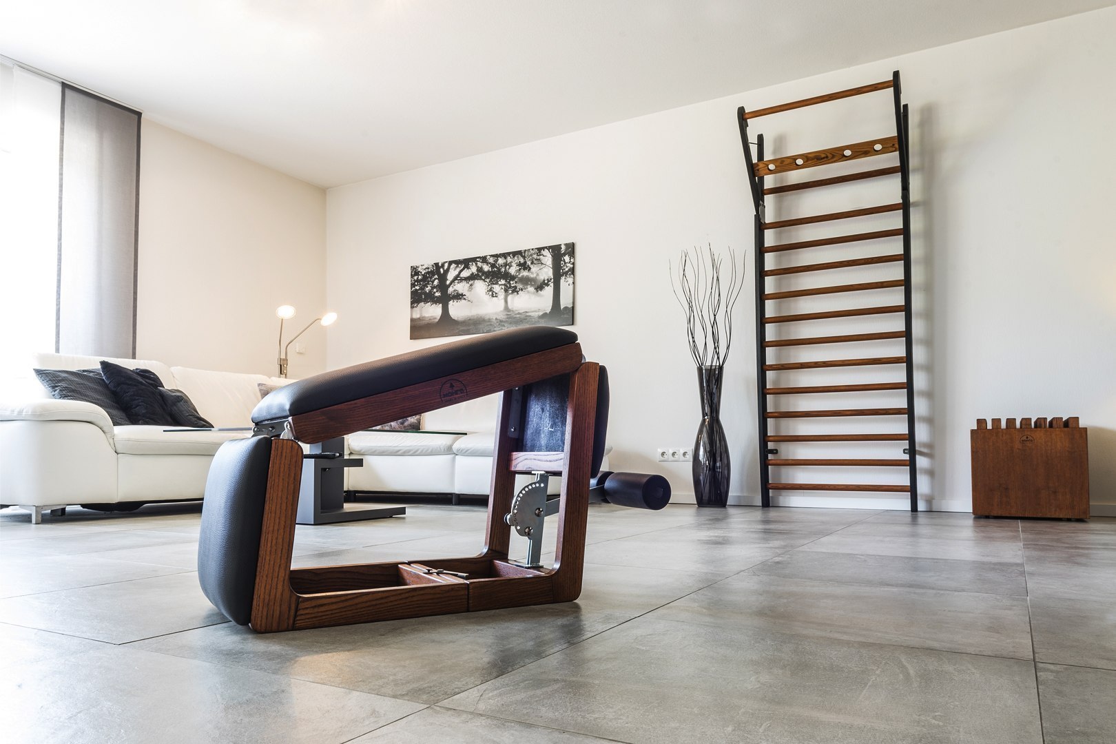 Ławka do ćwiczeń NOHRD TriaTrainer Shadow Buk Skóra - obrazek 10