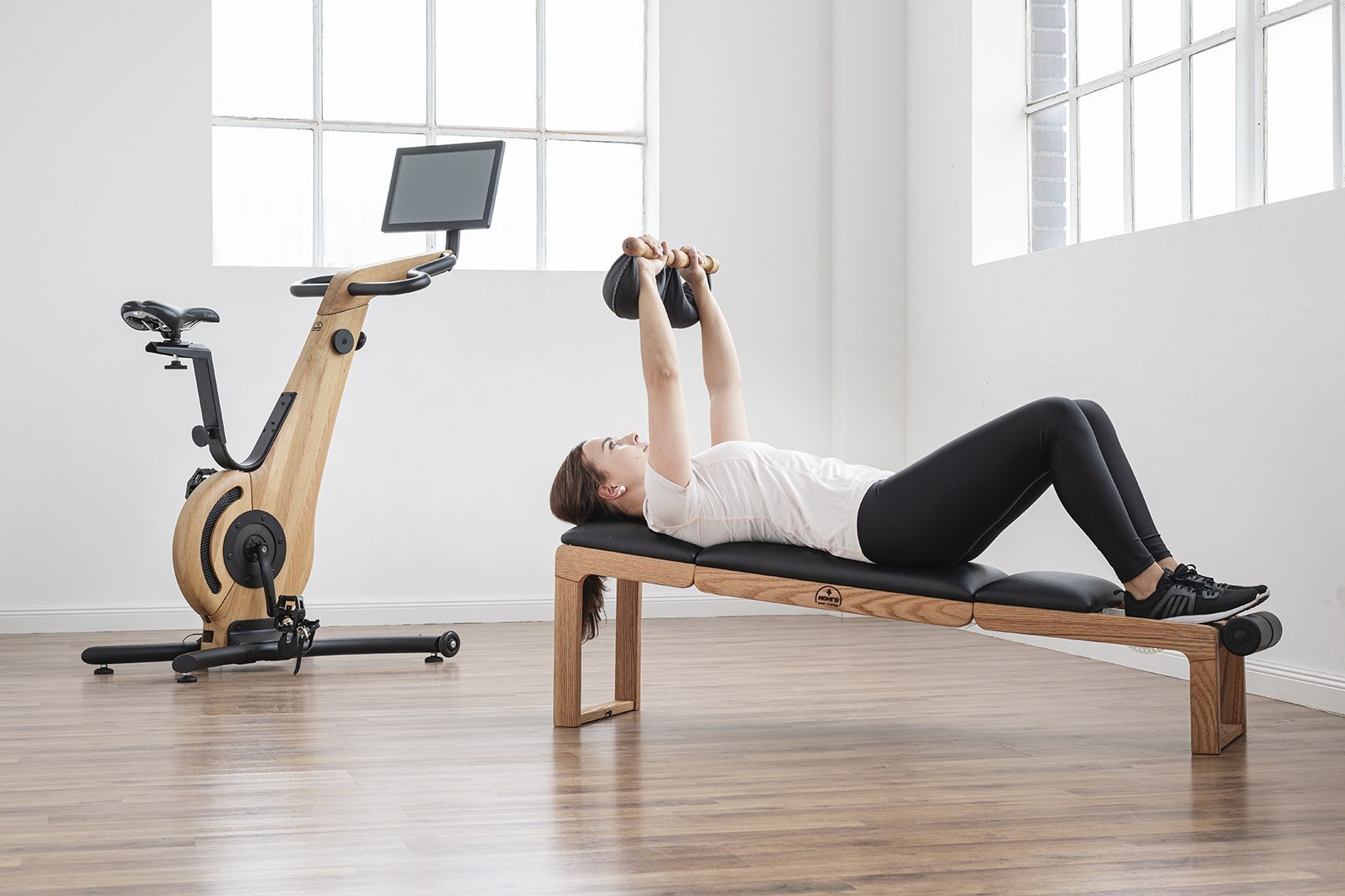 Ławka do ćwiczeń NOHRD TriaTrainer Shadow Buk Skóra - obrazek 13