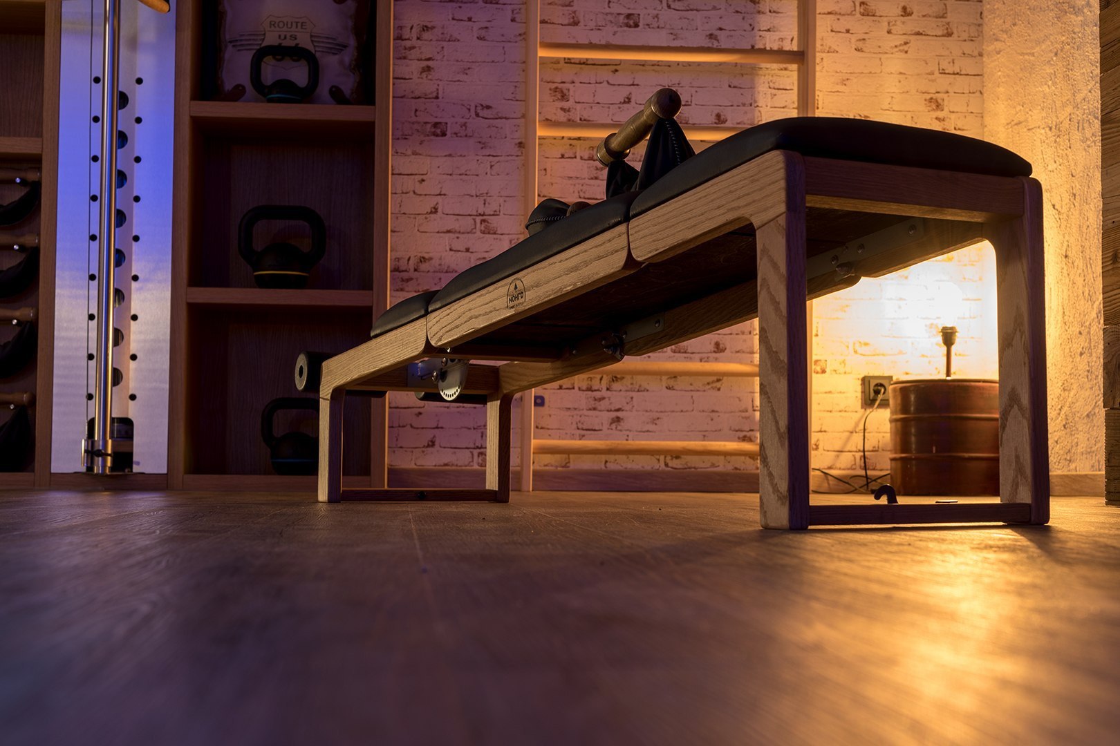 Ławka do ćwiczeń NOHRD TriaTrainer Shadow Buk Skóra - obrazek 15